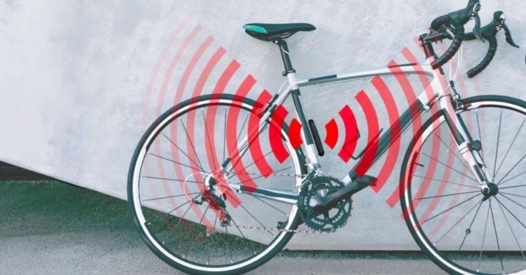 bike alarm gps tracker on bike frame
