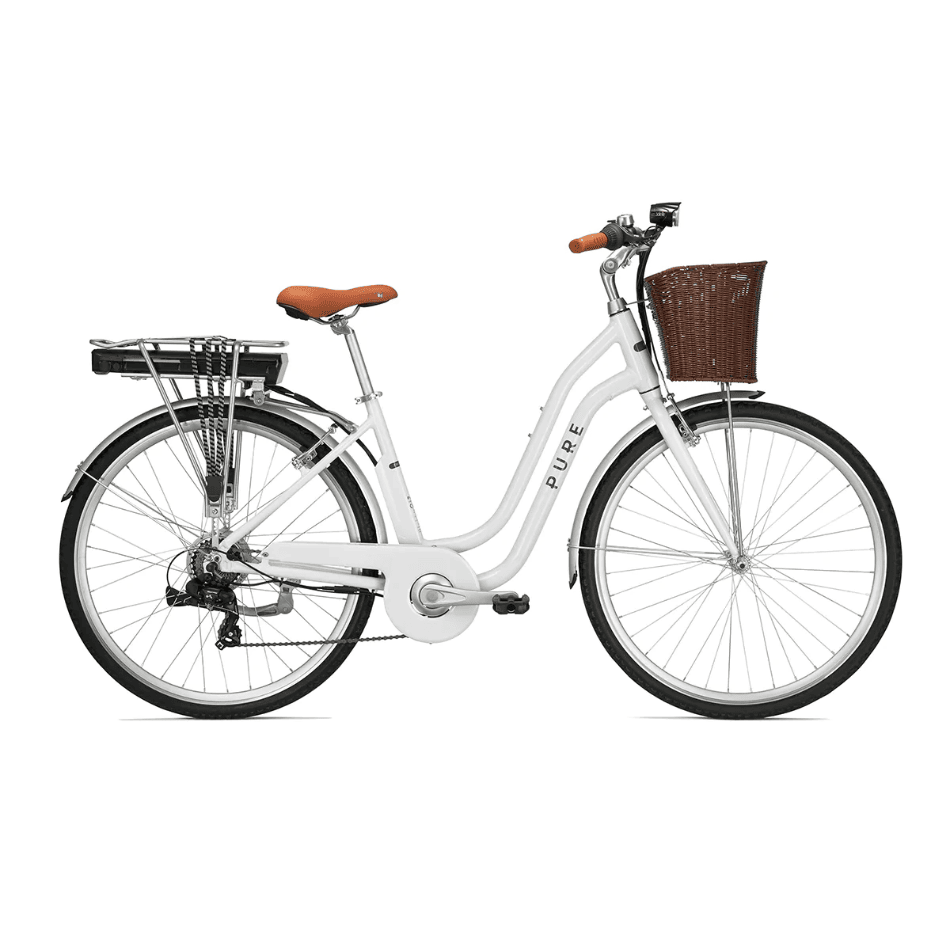 Pure Cycles Hybrid electric bike in white