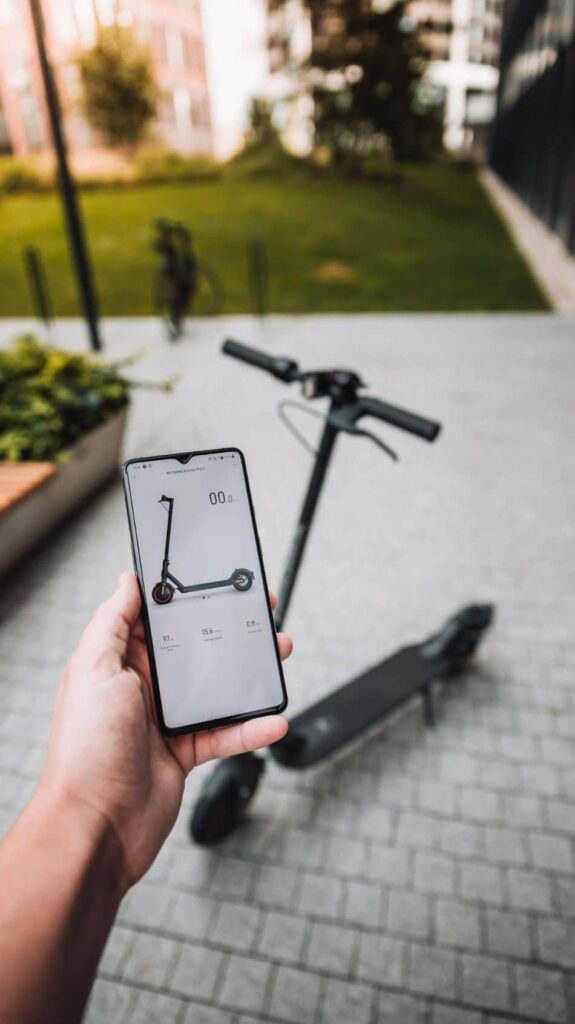Electric Scooter with Application. Photo Credit: Unsplash.