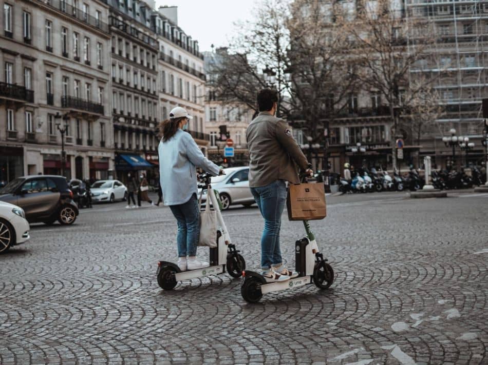 Electric Scooters in a city. Photo Credit: Unsplash.
