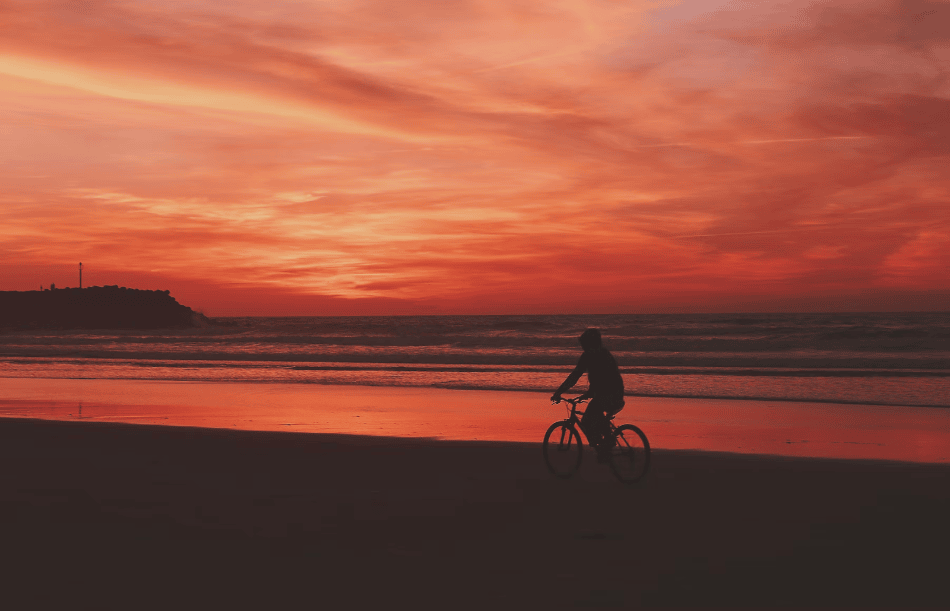 Cyclist in sunset10