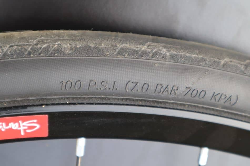 Kenda bicycle tire with recommended rating of 100 PSI2